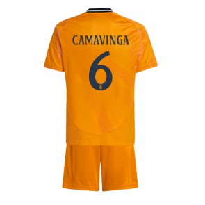 Real Madrid Eduardo Camavinga #6 Gostujuci Dres za Dječji 2024-25 Kratak Rukavima (+ kratke hlače)